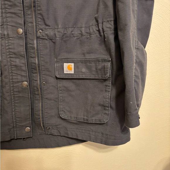 Carhartt Women Gray Utility Field Jacket Snap Zip Lightweight M 8/10 - Picture 7 of 10